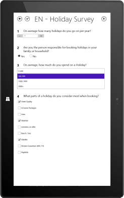Tablet Device Survey Input Windows8 Android